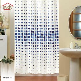 Zethome 4961 Evdy Tek Kanat Mavi Banyo Perdesi