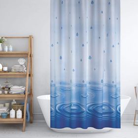 Zethome 5020 Jackline Çift Kanat Mavi 120x200 cm Duş Perdesi