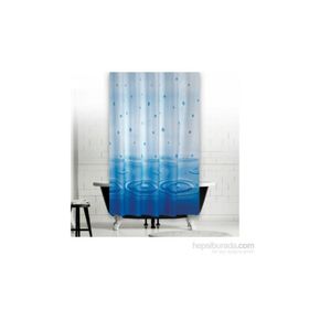 Zethome 5020 Jackline Çift Kanat Mavi Banyo Perdesi