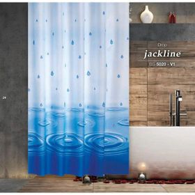 Zethome 5020 Jackline Çift Kanat Mavi Banyo Perdesi