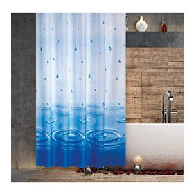 Zethome 5020 Jackline Çift Kanat Mavi Banyo Perdesi