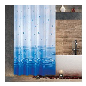 Zethome 5020 Jackline Çift Kanat Mavi Banyo Perdesi