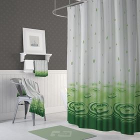 Zethome 5020 Jackline Çift Kanat Yeşil Banyo Perdesi