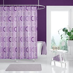 Zethome 5033 Tropik Çift Kanat Lila Banyo Perdesi