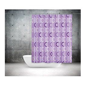 Zethome 5033 Tropik Çift Kanat Lila Banyo Perdesi