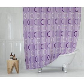 Zethome 5033 Tropik Çift Kanat Lila Banyo Perdesi