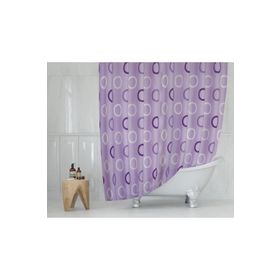 Zethome 5033 Tropik Çift Kanat Lila Banyo Perdesi