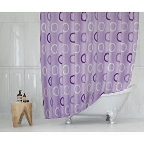 Zethome 5033 Tropik Çift Kanat Lila Banyo Perdesi