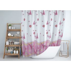 Zethome Jackline 6020 Pembe 1x180x200 cm Tek Kanat Banyo Duş Perdesi