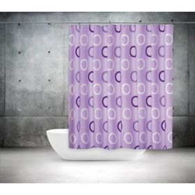 Zethome Tropik 5033 2X120x200 cm Lila Banyo Duş Perdesi