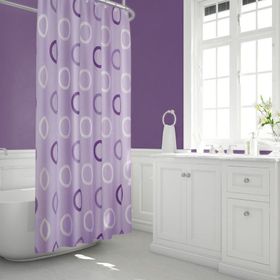 Zethome Tropik 5033 2X120x200 cm Lila Banyo Duş Perdesi
