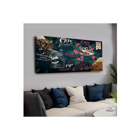 Zevahir Arabica Coffee Renkli 120x60 Saatli Kanvas Tablo