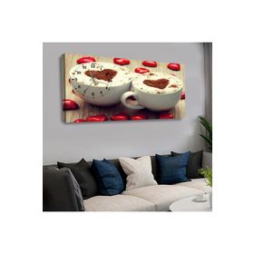 Zevahir Aşk Kahveleri 120x60 Saatli Kanvas Tablo