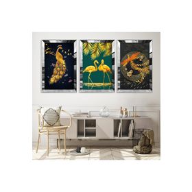 Zevahir Aşk Kuğuları Gold Pleksi Kenar Solmaz20x30 Gümüş MDF Tablo