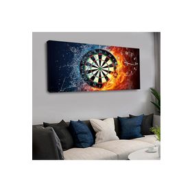 Zevahir Ateş ve Su Dart 120x60 Saatli Kanvas Tablo