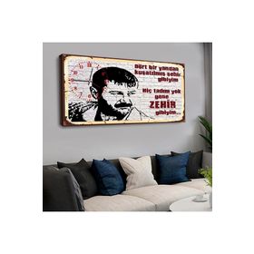 Zevahir Azer Bülbül Beyaz Arka Planlı Siyah 120x60 Saatli Kanvas Tablo
