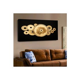 Zevahir Çark ve Dişliler 120x60 cm Gümüş Ahşap Şase Dijital Baskı Kanvas Tablo