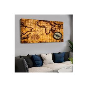 Zevahir Dünya Haritası 120x60 cm Kanvas Tablo