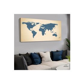 Zevahir Dünya Haritası 120x60 cm Kanvas Tablo