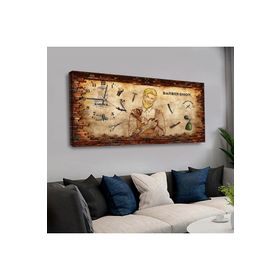 Zevahir Erkek Berber 120x60 Saatli Kanvas Tablo