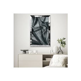 Zevahir Estetik Tarzda Siyah Tül 20x30 Gold Aynalı Pleksi Çerçeveli Gümüş MDF Tablo