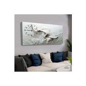 Zevahir Heykel Sanat Beyaz Arka Planlı 120x60 Saatli Kanvas Tablo