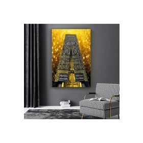 Zevahir Kabe Kapısı Dini Ahşap Şase Dijital Baskı 50x70 Gümüş Kanvas Tablo