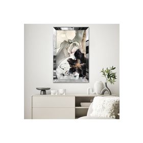 Zevahir Karışık Desenli Sulu Boya Tarzında Çiçek 20x30 Gold Aynalı Pleksi Çerçeveli Gümüş MDF Tablo