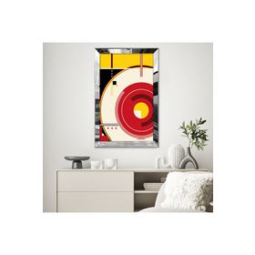 Zevahir Karmaşık Modern Geometrik Desenler 20x30 Gold Aynalı Pleksi Çerçeveli Gümüş MDF Tablo