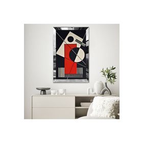 Zevahir Karmaşık Modern Geometrik Desenliler 20x30 Gold Aynalı Pleksi Çerçeveli Gümüş MDF Tablo