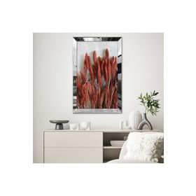 Zevahir Kırmızı Kuru Otlar 20x30 Gold Aynalı Pleksi Çerçeveli Gümüş MDF Tablo