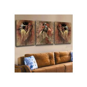 Zevahir Kızılderili Çift 40x60 cm 3 Adet Kanvas Tablo
