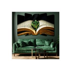 Zevahir Kuran Dini Ekstra Dayanıklı Solmaz 100x60 Gümüş 5 Parça MDF Tablo