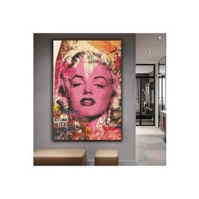 Zevahir Marilyn Monroe Güzellik Ahşap Şase Dijital Baskı 50x70 Gümüş Kanvas Tablo