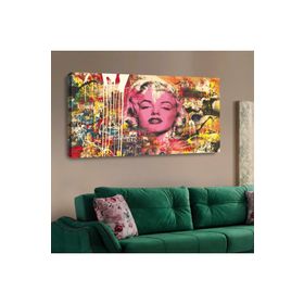 Zevahir Marilyn Monroe Modern 120x60 Gümüş Ahşap Şase Dijital Baskı Kanvas Tablo