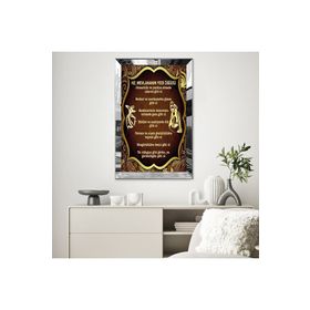 Zevahir Mevlananın 7 Öğütü 20x30 Gold Aynalı Pleksi Çerçeveli Gümüş MDF Tablo