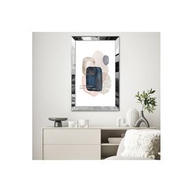 Zevahir Minimal Soyut Tasarım 20x30 Gold Aynalı Pleksi Çerçeveli Gümüş MDF Tablo
