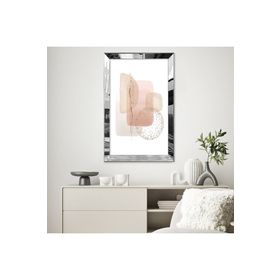 Zevahir Minimalist Soyut Şekiller 20x30 Gold Aynalı Pleksi Çerçeveli Gümüş MDF Tablo
