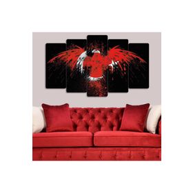 Zevahir Şahin Motifli Türk Bayrağı Solmaz 100x60 Gümüş 5 Parça MDF Tablo