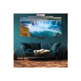 Zevahir Şelale Manzara Solmaz 100x60 Gümüş 5 Parça Ofis MDF Tablo