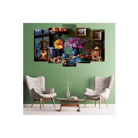Zevahir Yemek Masası Ekstra Dayanıklı Solmaz 100x60 Gümüş 5 Parça MDF Tablo