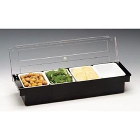 Zicco 4'lü, Kapaklı, Polikarbon, 50x16x h:9.5 cm Siyah Bar Konteyner