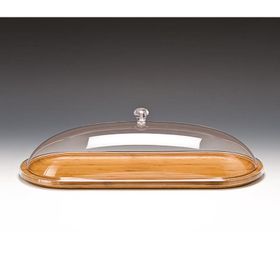 Zicco Ahşap Altlı, Akrilik Kapaklı, 48x19x13 cm Fanus