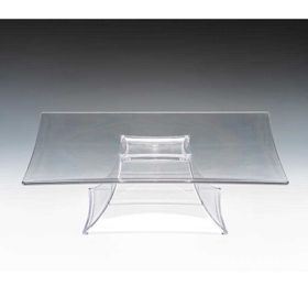 Zicco Ayaklı Tek Katlı Polikarbon 35x35x10.5 cm Şeffaf Teşhir Standı