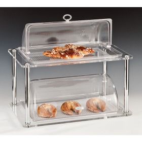 Zicco Polikarbon Fanuslu Akrilik Standlı 3 Katlı GN 1/2 30x58x72 cm Teşhir Standı