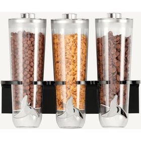 Zicco Standlı 3'lü Duvara Monteli 40x15x34 cm Siyah Cornflakes Aleti