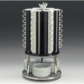 Zicco Tabak Fincan Kaşık Standı, Metal Altlı, Döner,