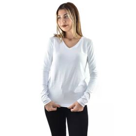Zidan Life Zidan K-101 V Yaka Kadın Beyaz Uzun Kol Sweatshirt