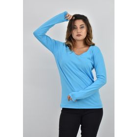 Zidan Life Zidan K-101 V Yaka Kadın Turkuaz Uzun Kol Sweatshirt