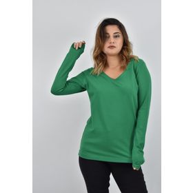 Zidan Life Zidan K-101 V Yaka Kadın Turkuaz Uzun Kol Sweatshirt